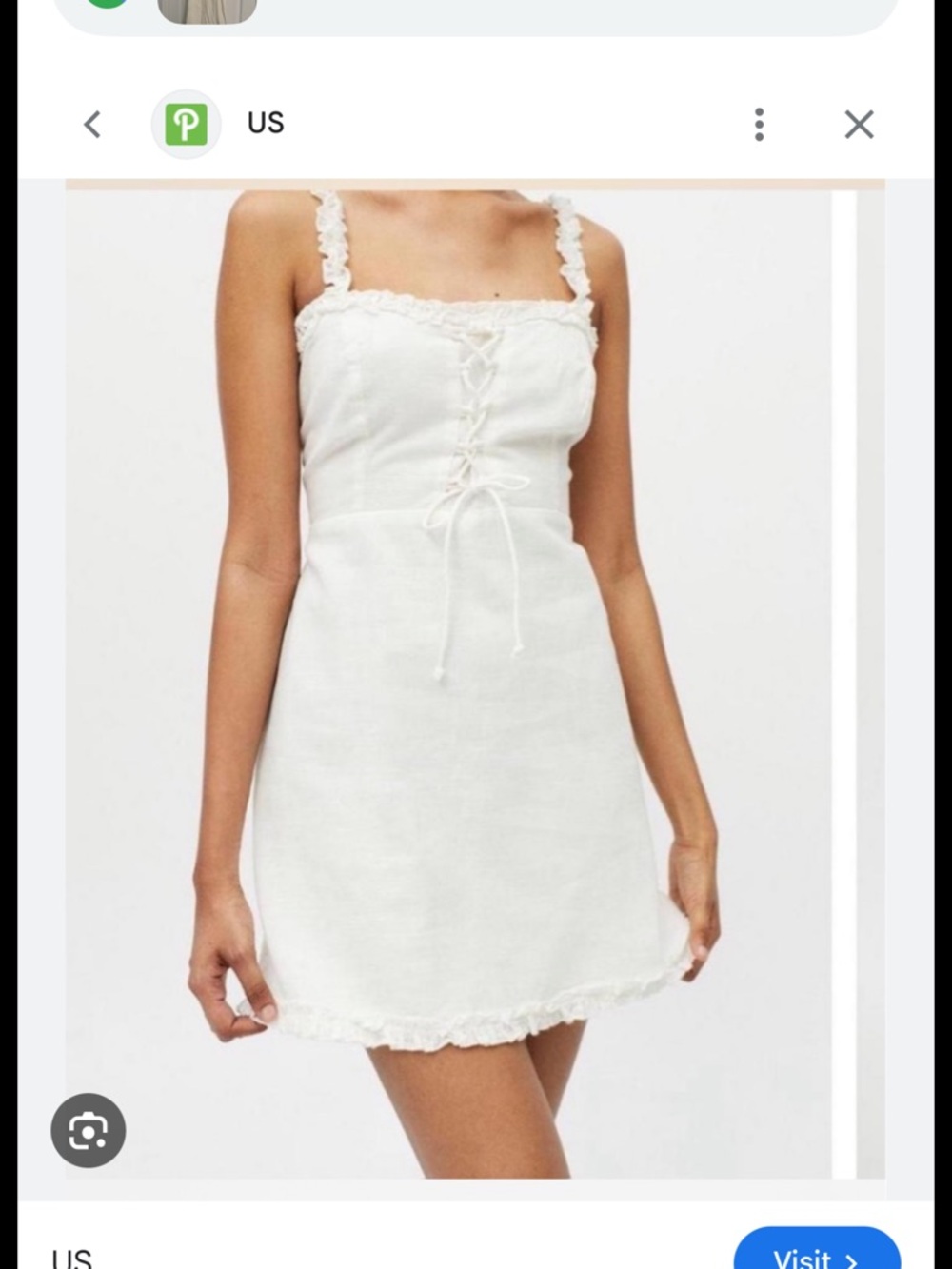 Urban Outfitters White Lace-Trim Mini Dress with Corset Front